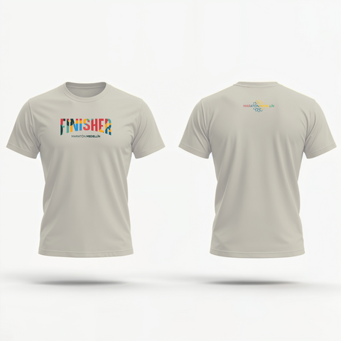 Camiseta Finisher Maratón Medellín - Gris Claro Unisex