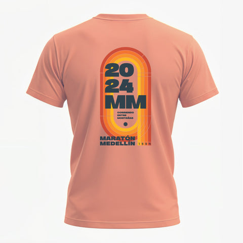 Camiseta MM Maratón Medellín Pista de carreras - Guayaba Unisex