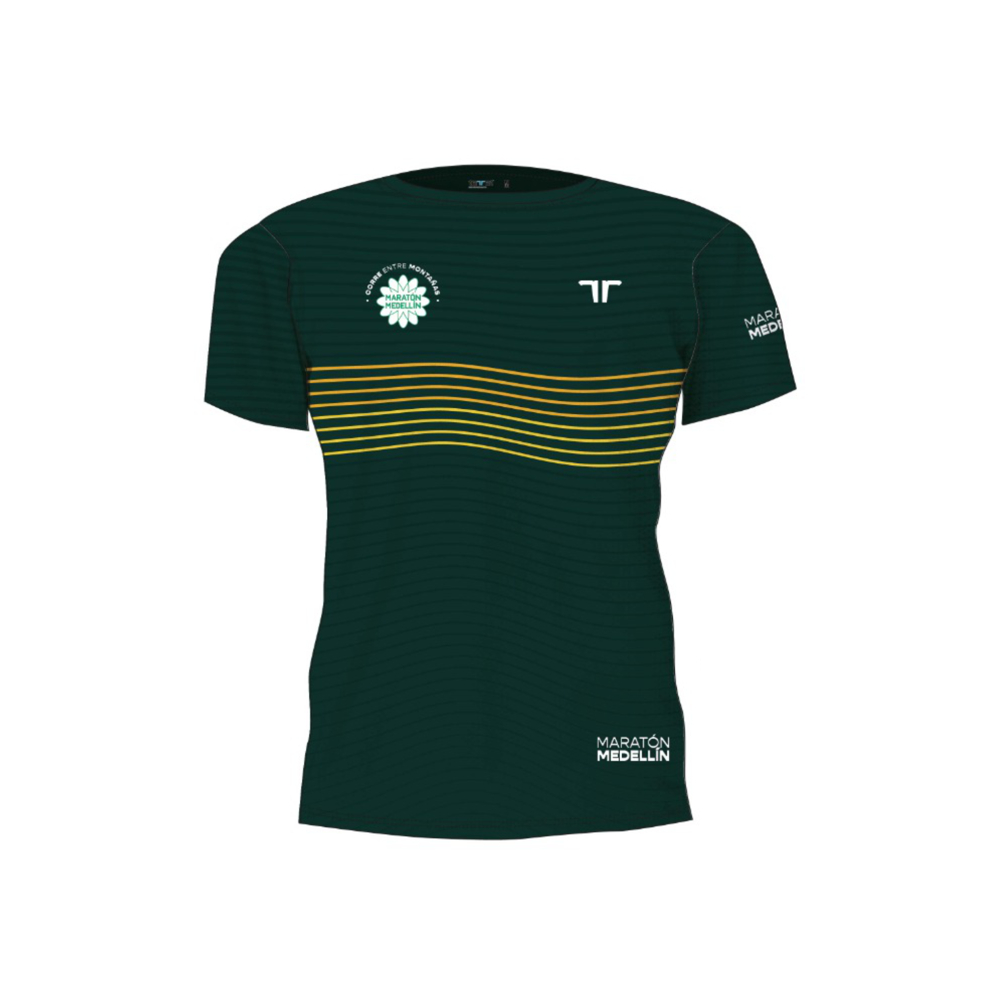 Camiseta Maratón Medellín Damas Verde Entre Líneas 2023