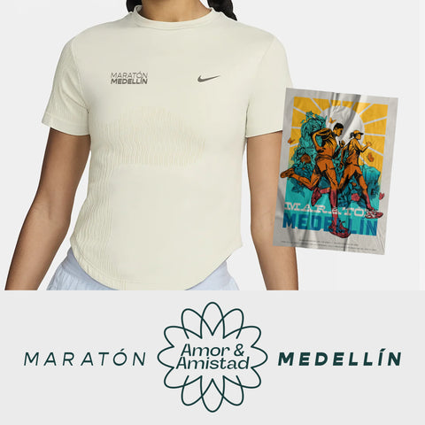 Oferta Amor y Amistad - Camiseta Damas Edición Especial Nike x MM + Poster Conmemorativo 30 años Maratón Medellín